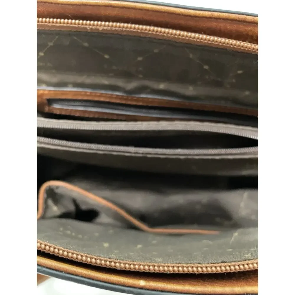 Lavawa Western Tooled Embossed Satchel Handbag Studded Boho Cowgirl READ